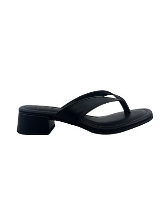 Turim - Tamanco Feminino Tira em Dedo Salto Bloco Preto
