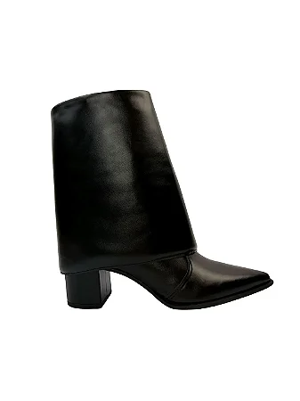 Diana - Bota Capa Removível Cano Curto Salto Bloco Preto