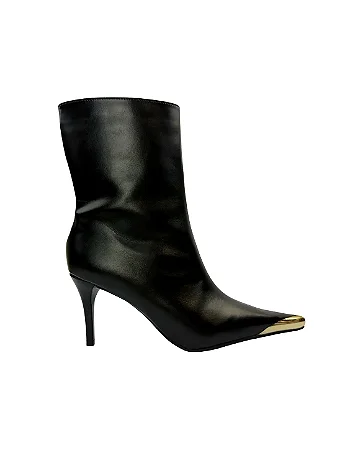 Sophia - Bota Bico Fino Ponteira Metálica Salto Fino Preto