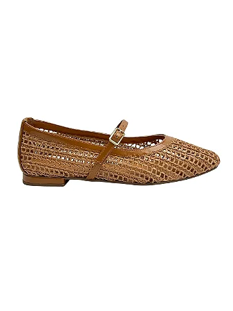 Trama - Sapatilha Feminina Vazada Trama Natural Caramelo