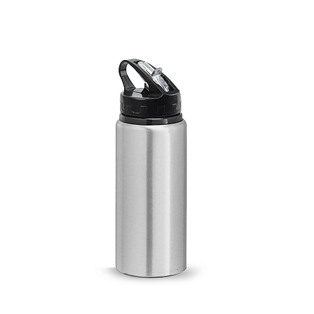 Squeeze de Alumínio Prata com Bico Retrátil - 600ml