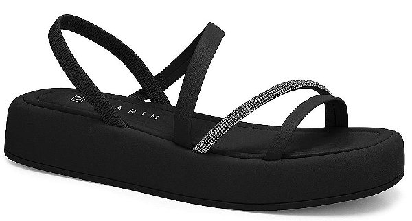 Sandália Flatform Strass-Napa Ramarim