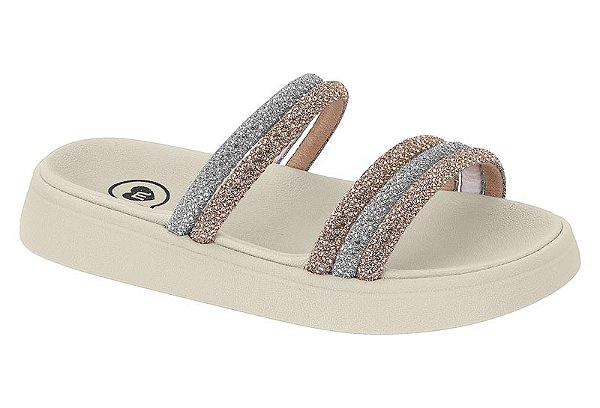 Sandália Papete Tira Pronta Strass Molekinha