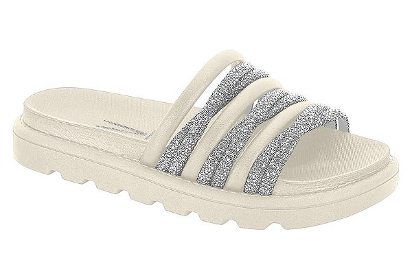 Sandália Papete Tira Pronta Strass Vizzano