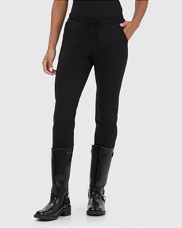 Calça Básica Feminina Jogger Bolso Faca Em Moletom Stretch Flanelado - Malwee