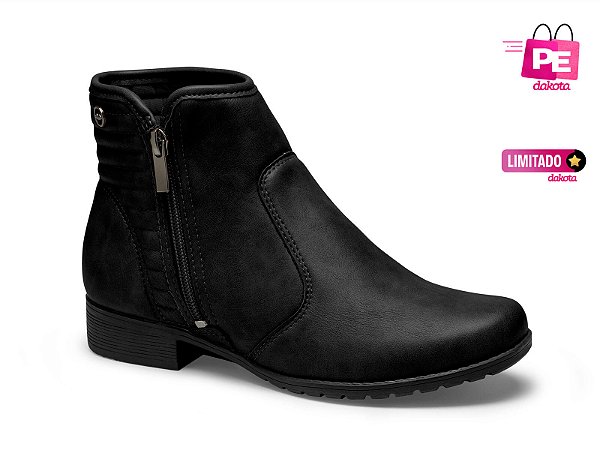 Bota Feminina cano curto Preto -  Dakota