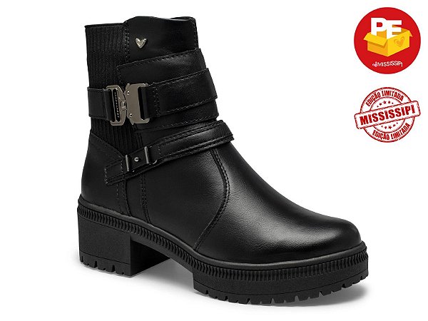 Bota Cano Curto Salto Bloco Berteli Mississipi