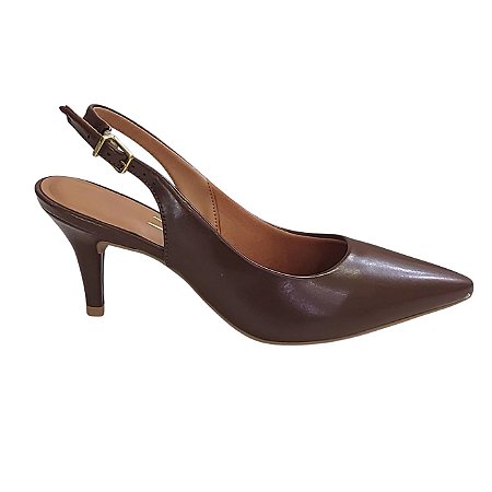 Sapato Feminino Scarpin Slingback Salto Medio Fino - Vizzano