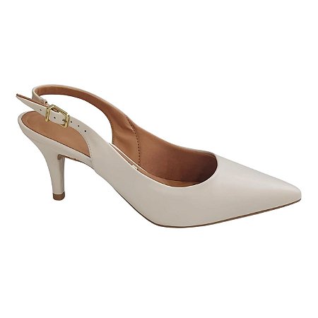 Sapato Feminino Scarpin Slingback Salto Medio Fino - Vizzano