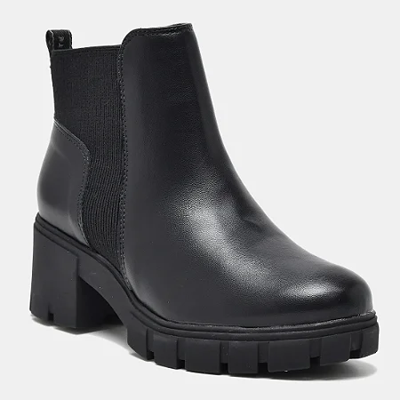 Bota Feminina Casual Cano Curto Salto Bloco Via Marte
