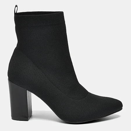 Bota Feminina Casual Knit Salto Bloco Via Marte