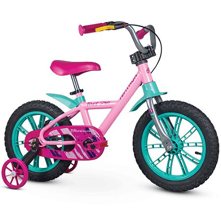 Bicicleta Infantil Aro 14 Aluminum First Pro Rosa Nathor