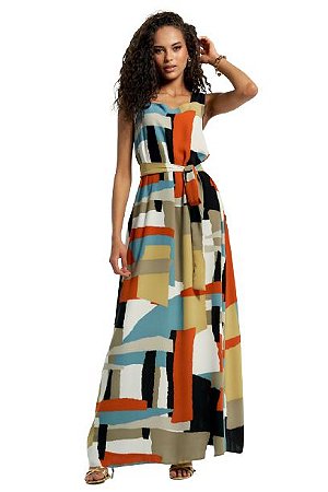 Vestido Longo Estampado Naomi