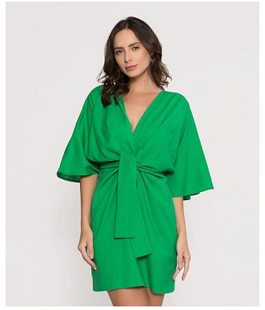 VESTIDO KIMONO LINHO