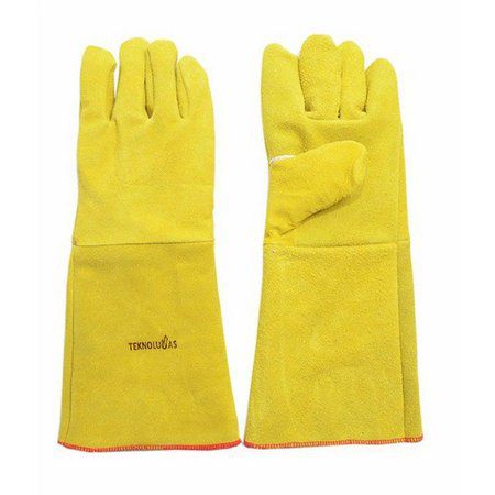 Luva De Raspa Forro Térmico Amarela Teknoluvas 20cm CA 21245