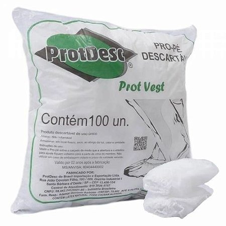 Protetor De Pé Descartável Protdesc 100un Branca