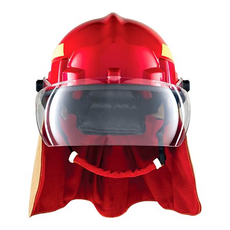 Capacete Para Bombeiro Fiberglass Hercules - Vermelho