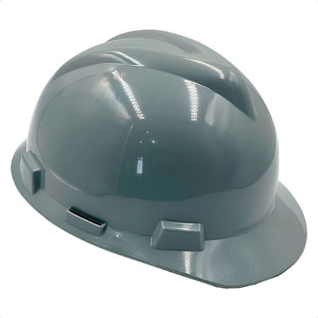 Capacete MSA V-Gard C/ Carneira Push Key e Jugular Cinza CA 498