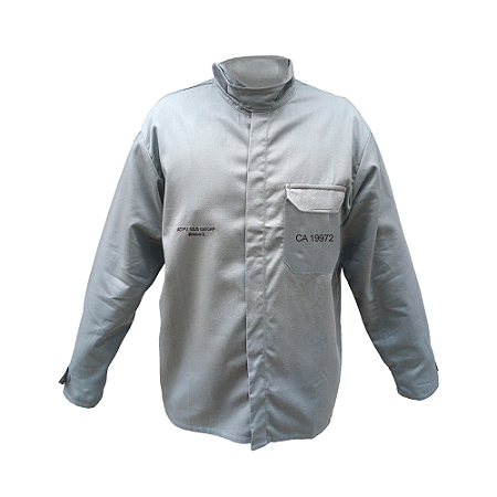 Camisa Eletricista NR10 Risco 2 Cinza Sem Refletivos