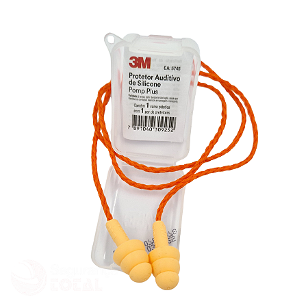 Protetor Auricular 3m Pomp Plus Cordão Algodão Kit com 100 un