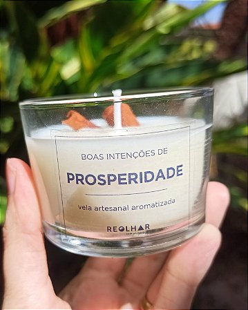 Vela Prosperidade Aromática Canela com canela