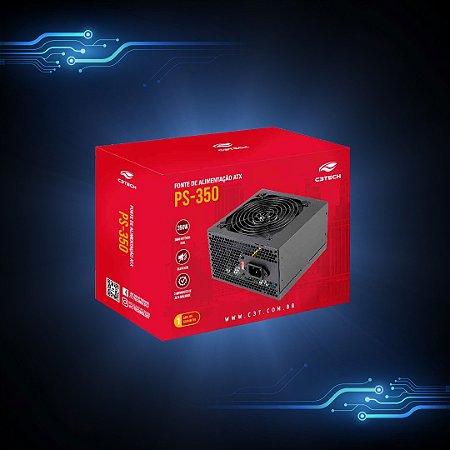 Fonte de Alimentação C3tech 350wts Ps-350bk Preto