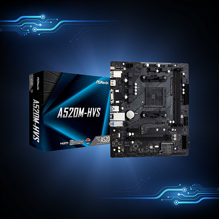 Placa Mae (amd) Asrock A520m-hvs Ddr4 Am4