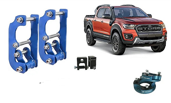 KIT COMPLETO LIFT 2" - Ford Ranger 2013 a 2022 / 2024 - 2025 | Cabine Simples e Dupla