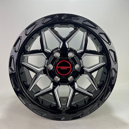KIT 4 RODAS - NASHVILLE R17X9 6X139.7 - PRETO DIAMANTADO