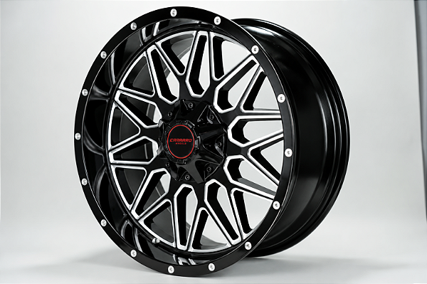 KIT 4 RODAS - TUCSON R20X10 6X139 - PRETO DIAMANTADO