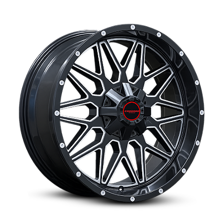 KIT 4 RODAS - DAVIE R20X9 6X139 - PRETO DIAMANTADO