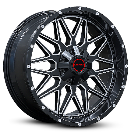 KIT 4 RODAS - DAVIE R18X9 6X139 - PRETO DIAMANTADO