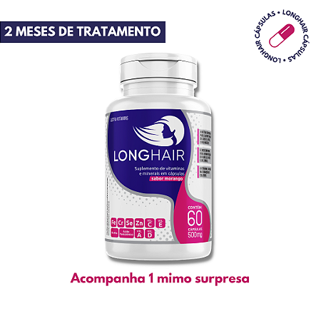 LONGHAIR CÁPS - CRESCIMENTO CAPILAR E ANTI QUEDA - 2 MESES