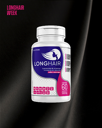 BLACK WEEK - 1 LONGHAIR CÁPS - CRESCIMENTO CAPILAR E ANTI QUEDA - 2 MESES