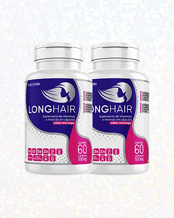 2 LONGHAIR CÁPS - CRESCIMENTO CAPILAR E ANTI QUEDA - 4 MESES