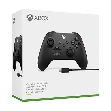 Controle sem fio Xbox + cabo USB - Series X, S, One, PC - Preto - Loja Over  Power