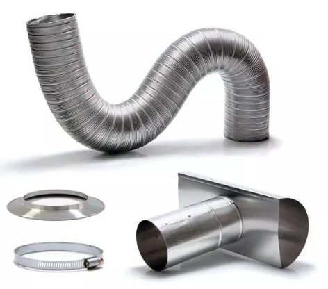 Kit Chaminé + Tubo Alumínio Para Aquecedor Água a Gás 90mm x 1,5m