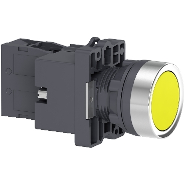 BOTÃO LUMINOSO Ø22mm PLÁSTICO, RETORNO POR MOLA, ÂMBAR, NA, 24VCA/CC - XA2EW35B1