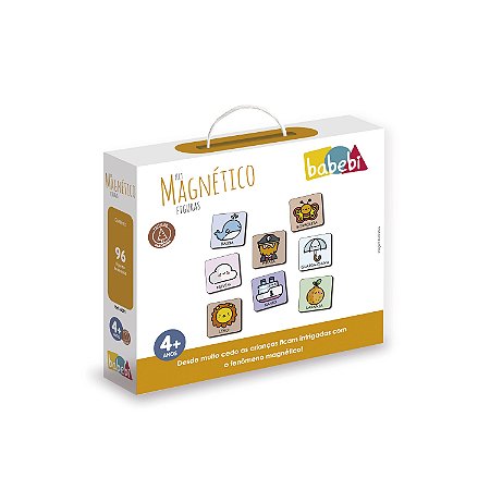 Figuras Magnéticas Ilustrada Educativa Em Madeira MDF 96 Peças - Babebi
