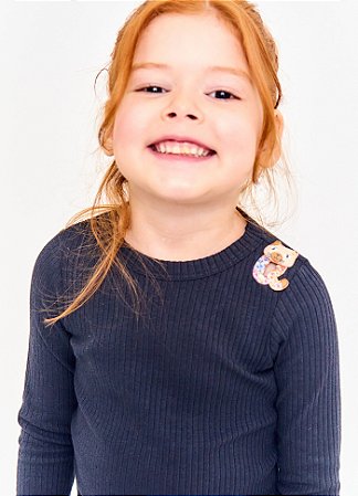 BLUSA POP PRINT PRETO MANGA COMPRIDA   - ALPHABETO