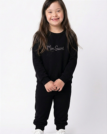 CONJUNTO MOLETON PRETO - MON SUCRÉ