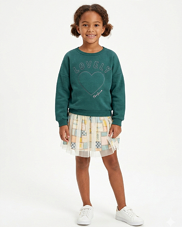 CONJUNTO SAIA MOLETON VERDE - MON SUCRÉ