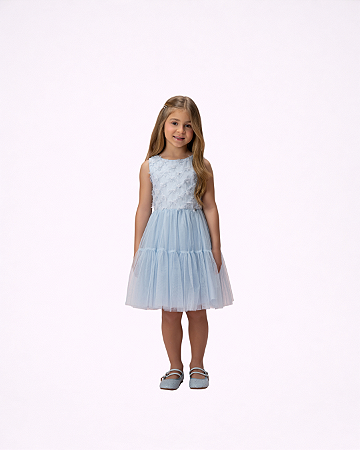 VESTIDO AZUL CLARO COM SAIA TULE - PETIT CHERIE