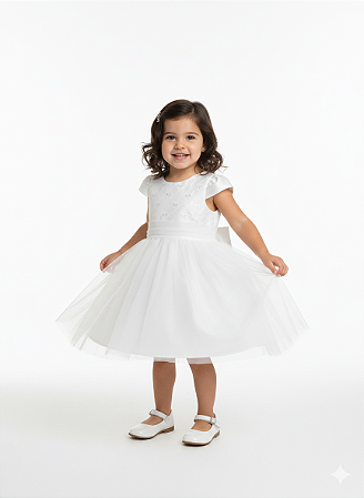 VESTIDO BRANCO TULE PETIT CHERIE