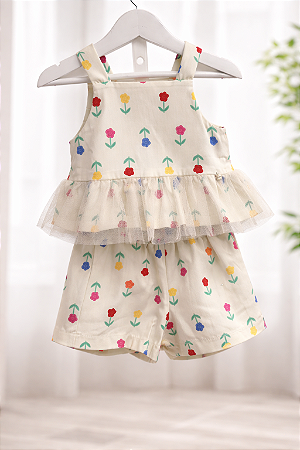 CONJUNTO CREME FLORES - MON SUCRE