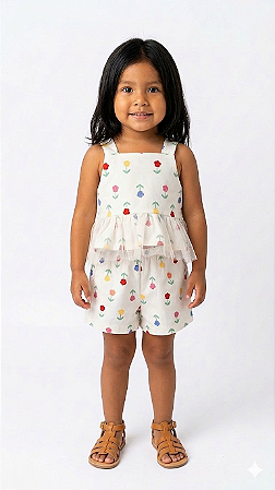 CONJUNTO CREME FLORES - MON SUCRE