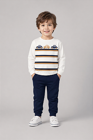 CONJUNTO MASCULINO MARINHO COM CARINHOS - MILON
