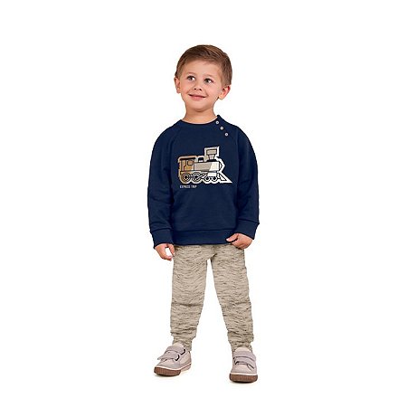 CONJ MASCULINO AZUL MARINHO TRENZINHO - MILON