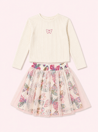 CONJ SAIA BORBOLETA TULE BLUSA ML 048 - MON SUCRÉ