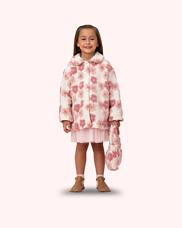 CASACO INVERNO BRANCO COM ROSA 006 - MON SUCRÉ